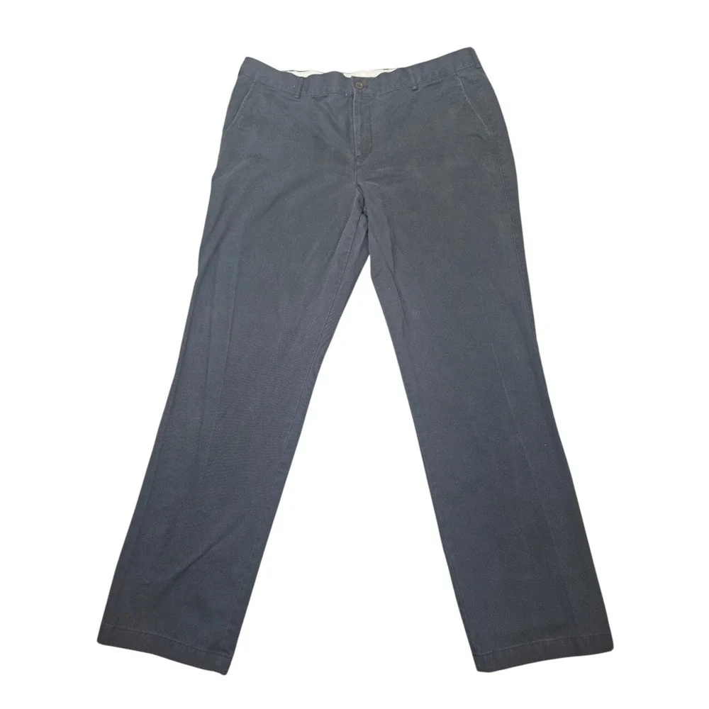 Charles Tyrwhitt Classic Chino Trousers Navy Blue 100% Cotton 38W 32L
